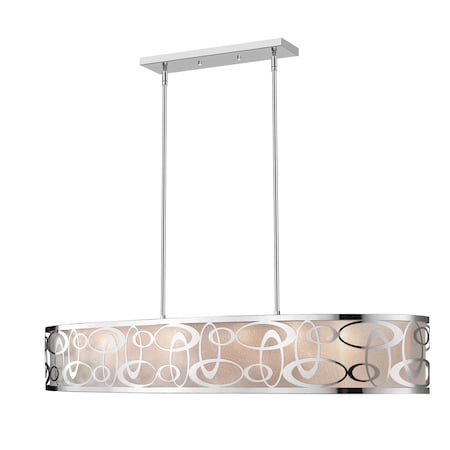 Z-Lite Opal 8 Light Pendant, Chrome & White 195-55CH